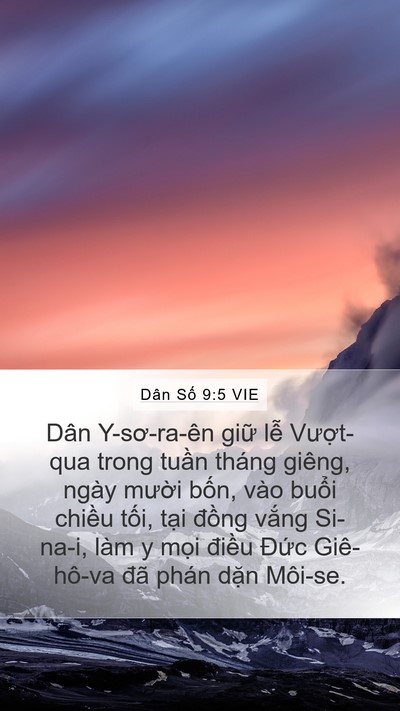 Dân Số 9:5 VIE Bible Verse Image