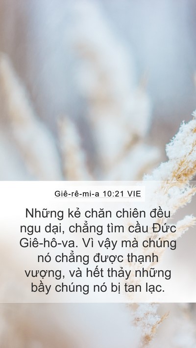 Giê-rê-mi-a 10:21 VIE Bible Verse Image