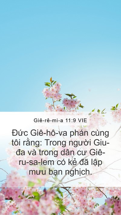 Giê-rê-mi-a 11:9 VIE Mobile Phone Wallpaper - Đức Giê-hô-va phán cùng tôi rằng: Trong - Mobile Bible Verse Wallpaper
