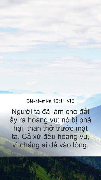 Giê-rê-mi-a 12:11 VIE Mobile Phone Wallpaper - Người ta đã làm cho đất ấy ra hoang - Mobile Bible Verse Wallpaper