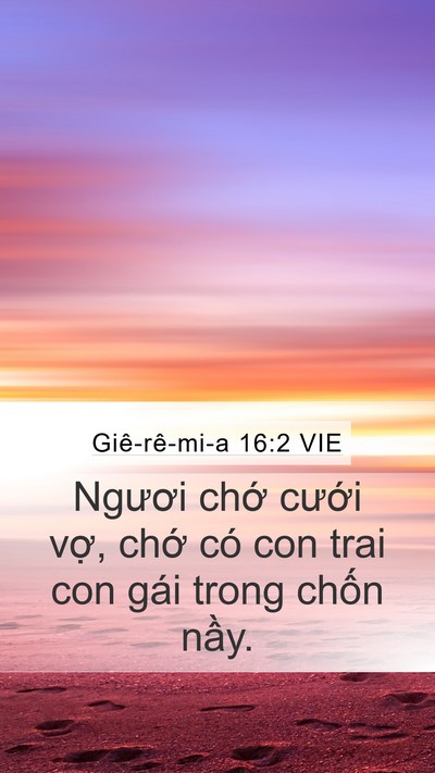 Giê-rê-mi-a 16:2 VIE Bible Verse Image