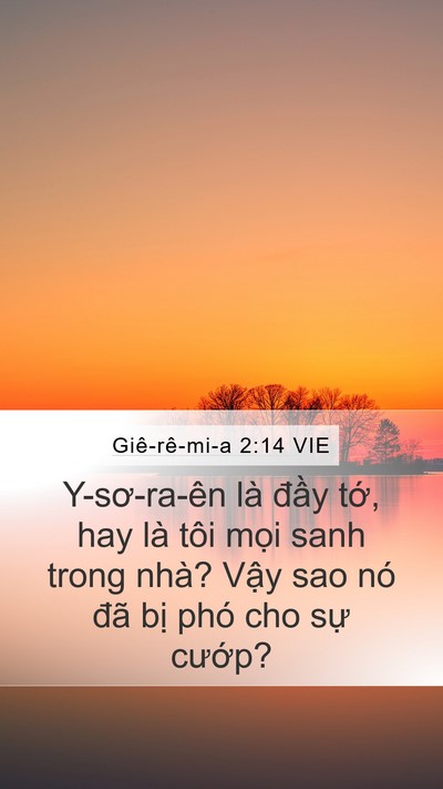 Giê-rê-mi-a 2:14 VIE Mobile Phone Wallpaper - Y-sơ-ra-ên là đầy tớ, hay là tôi mọi - Mobile Bible Verse Wallpaper