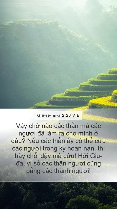 Giê-rê-mi-a 2:28 VIE Bible Verse Image