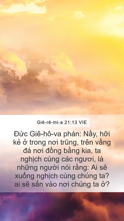 Giê-rê-mi-a 21:13 VIE Bible Verse Image