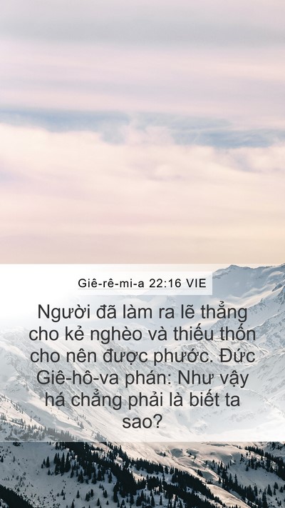 Giê-rê-mi-a 22:16 VIE Bible Verse Image