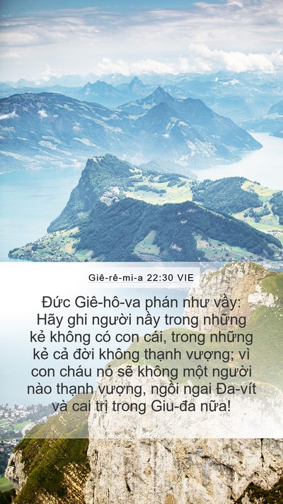 Giê-rê-mi-a 22:30 VIE Bible Verse Image