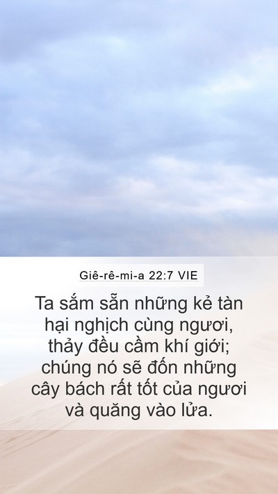 Giê-rê-mi-a 22:7 VIE Bible Verse Image
