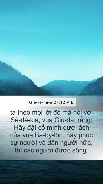 Giê-rê-mi-a 27:12 VIE Bible Verse Image