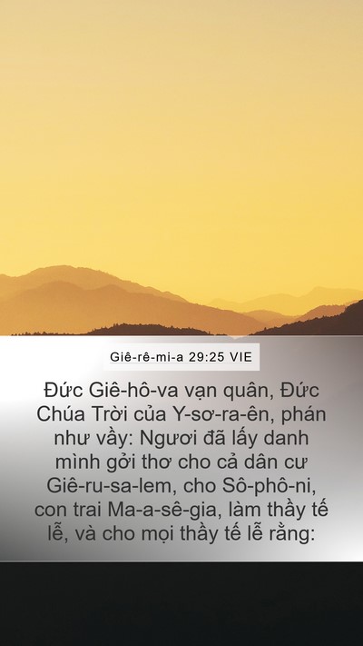 Giê-rê-mi-a 29:25 VIE Bible Verse Image