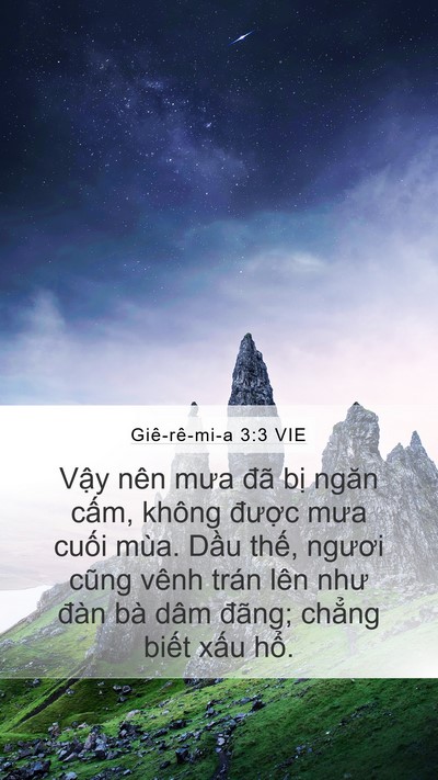 Giê-rê-mi-a 3:3 VIE Mobile Phone Wallpaper - Vậy nên mưa đã bị ngăn cấm, không - Mobile Bible Verse Wallpaper