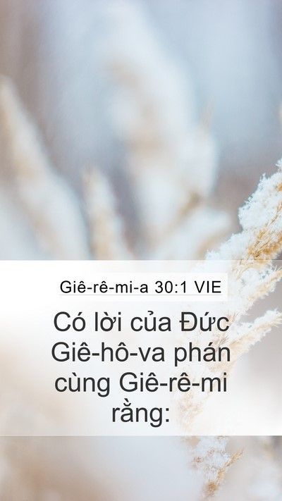 Giê-rê-mi-a 30:1 VIE Mobile Phone Wallpaper - Có lời của Đức Giê-hô-va phán cùng - Mobile Bible Verse Wallpaper