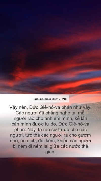 Giê-rê-mi-a 34:17 VIE Bible Verse Image