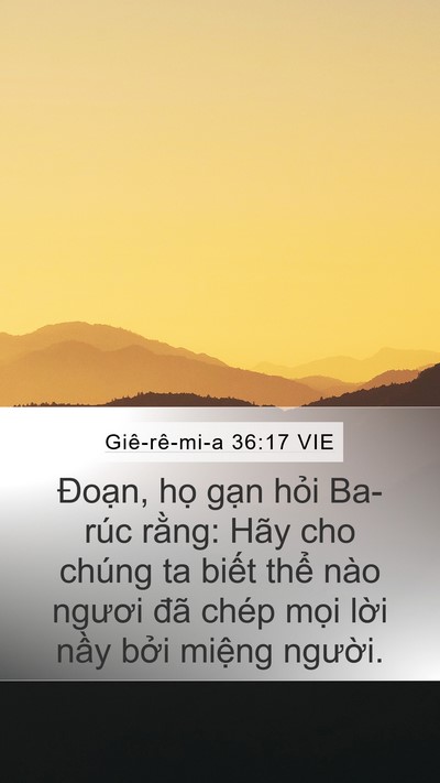 Giê-rê-mi-a 36:17 VIE Bible Verse Image