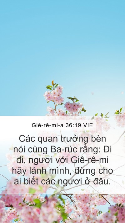 Giê-rê-mi-a 36:19 VIE Bible Verse Image