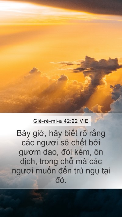 Giê-rê-mi-a 42:22 VIE Bible Verse Image