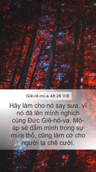 Giê-rê-mi-a 48:26 VIE Mobile Phone Wallpaper - Hãy làm cho nó say sưa, vì nó đã lên - Mobile Bible Verse Wallpaper