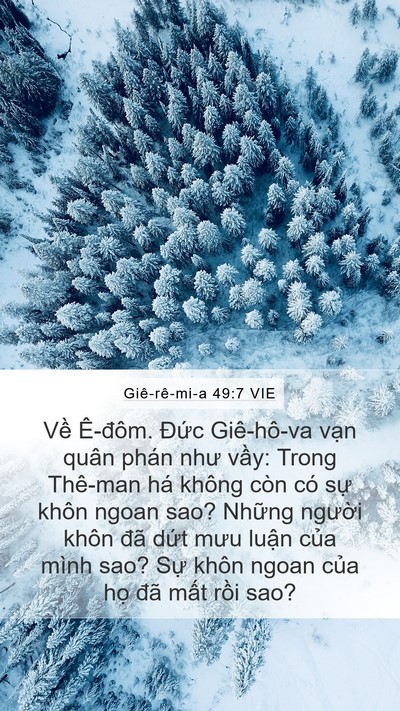 Giê-rê-mi-a 49:7 VIE Bible Verse Image