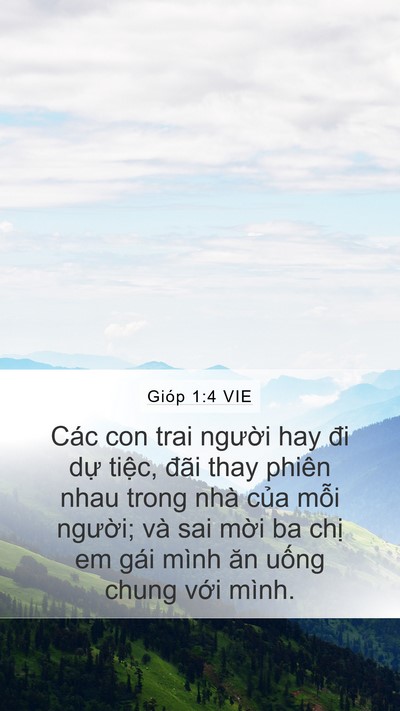 Gióp 1:4 VIE Mobile Phone Wallpaper - Các con trai người hay đi dự tiệc, đãi - Mobile Bible Verse Wallpaper