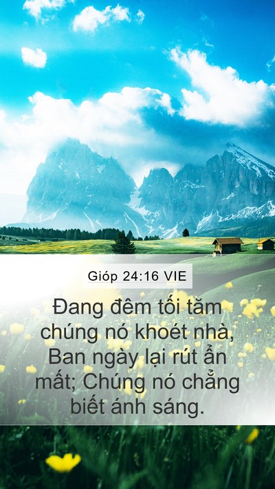 Gióp 24:16 VIE Mobile Phone Wallpaper - Đang đêm tối tăm chúng nó khoét nhà, - Mobile Bible Verse Wallpaper