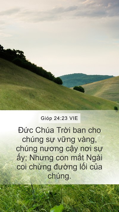 Gióp 24:23 VIE Mobile Phone Wallpaper - Đức Chúa Trời ban cho chúng sự vững - Mobile Bible Verse Wallpaper
