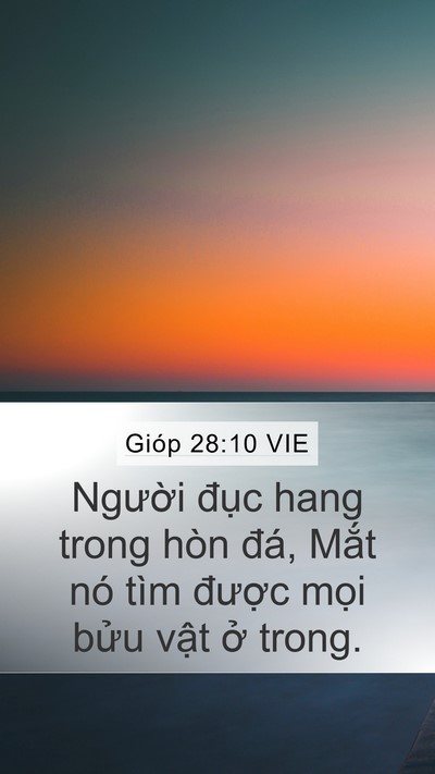 Gióp 28:10 VIE Mobile Phone Wallpaper - Người đục hang trong hòn đá, Mắt nó - Mobile Bible Verse Wallpaper