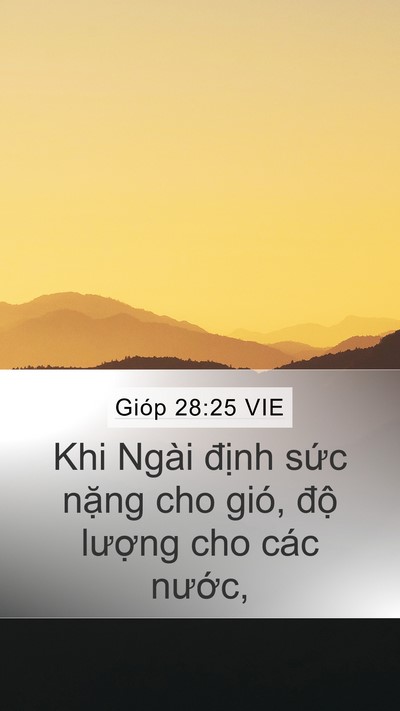 Gióp 28:25 VIE Bible Verse Image