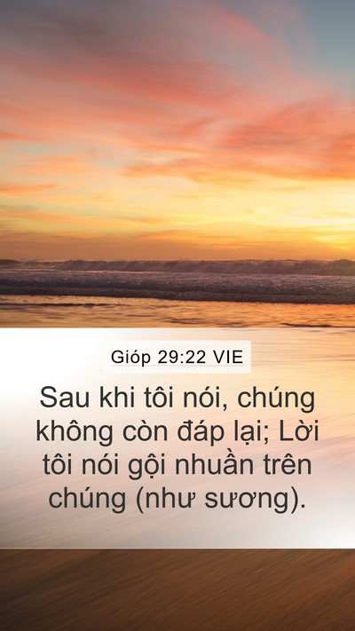 Gióp 29:22 VIE Mobile Phone Wallpaper - Sau khi tôi nói, chúng không còn đáp - Mobile Bible Verse Wallpaper