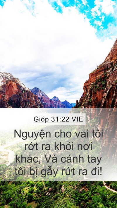 Gióp 31:22 VIE Mobile Phone Wallpaper - Nguyện cho vai tôi rớt ra khỏi nơi khác, - Mobile Bible Verse Wallpaper