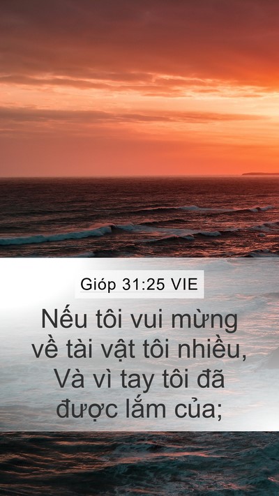 Gióp 31:25 VIE Mobile Phone Wallpaper - Nếu tôi vui mừng về tài vật tôi - Mobile Bible Verse Wallpaper
