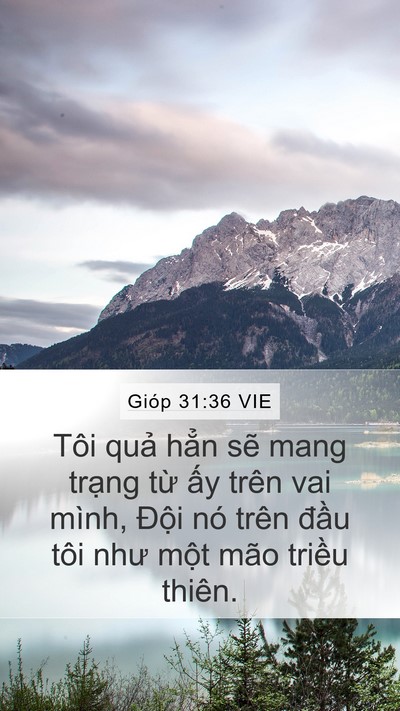 Gióp 31:36 VIE Mobile Phone Wallpaper - Tôi quả hẳn sẽ mang trạng từ ấy - Mobile Bible Verse Wallpaper