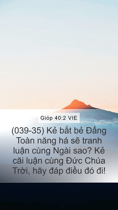 Gióp 40:2 VIE Bible Verse Image