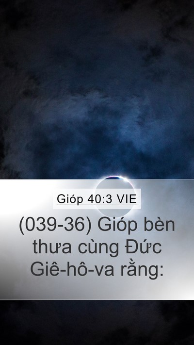 Gióp 40:3 VIE Bible Verse Image