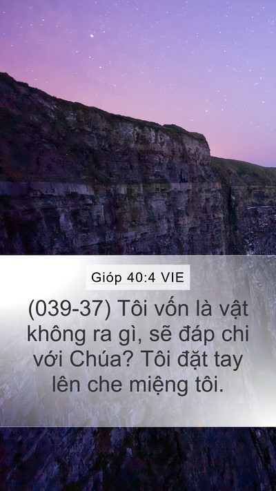 Gióp 40:4 VIE Bible Verse Image