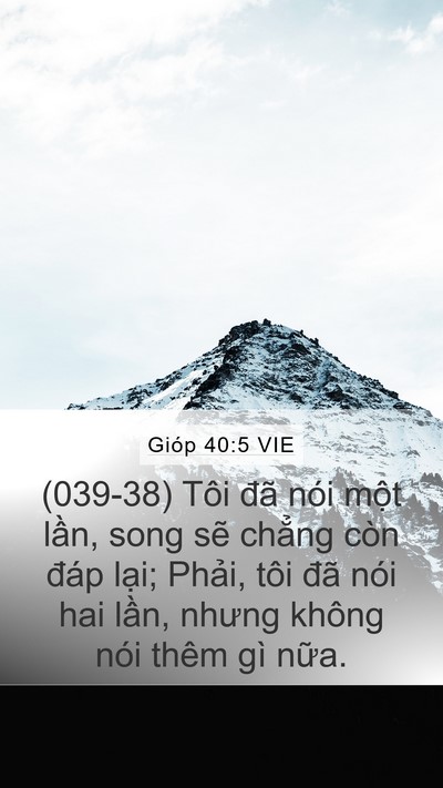 Gióp 40:5 VIE Bible Verse Image