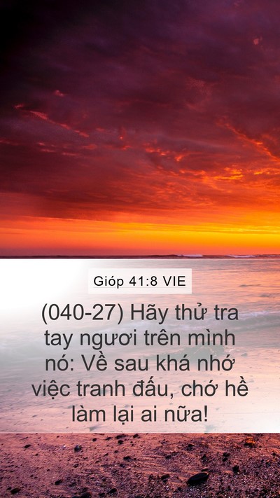 Gióp 41:8 VIE Mobile Phone Wallpaper - (040-27) Hãy thử tra tay ngươi trên mình - Mobile Bible Verse Wallpaper