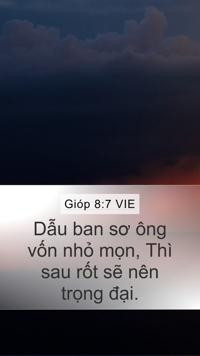 Gióp 8:7 VIE Bible Verse Image