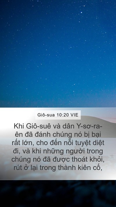 Giô-sua 10:20 VIE Mobile Phone Wallpaper - Khi Giô-suê và dân Y-sơ-ra-ên đã đánh - Mobile Bible Verse Wallpaper