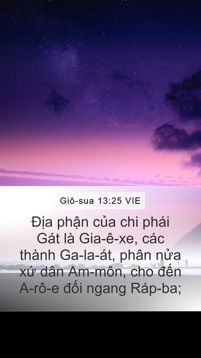 Giô-sua 13:25 VIE Bible Verse Image