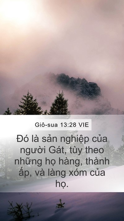 Giô-sua 13:28 VIE Mobile Phone Wallpaper - Đó là sản nghiệp của người Gát, tùy - Mobile Bible Verse Wallpaper