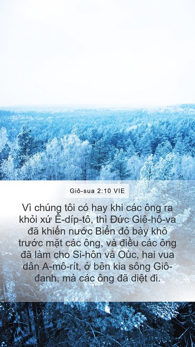 Giô-sua 2:10 VIE Mobile Phone Wallpaper - Vì chúng tôi có hay khi các ông ra khỏi - Mobile Bible Verse Wallpaper