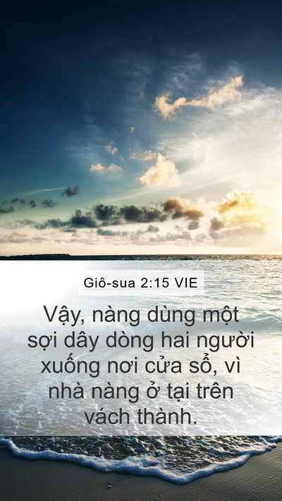 Giô-sua 2:15 VIE Mobile Phone Wallpaper - Vậy, nàng dùng một sợi dây dòng hai - Mobile Bible Verse Wallpaper
