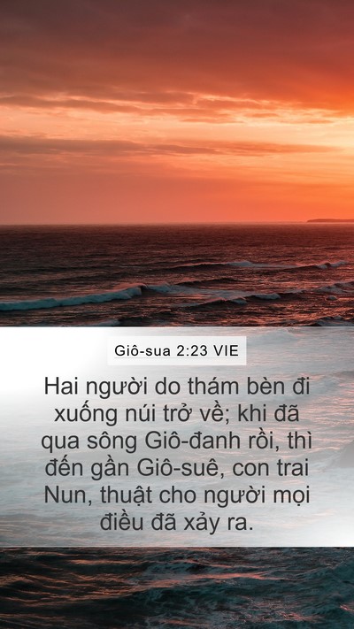 Giô-sua 2:23 VIE Mobile Phone Wallpaper - Hai người do thám bèn đi xuống núi trở - Mobile Bible Verse Wallpaper