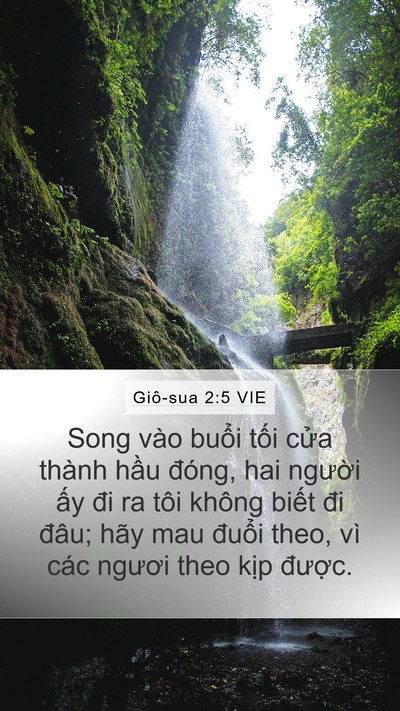 Giô-sua 2:5 VIE Mobile Phone Wallpaper - Song vào buổi tối cửa thành hầu đóng, - Mobile Bible Verse Wallpaper