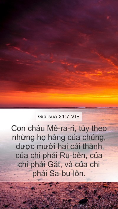 Giô-sua 21:7 VIE Mobile Phone Wallpaper - Con cháu Mê-ra-ri, tùy theo những họ hàng - Mobile Bible Verse Wallpaper
