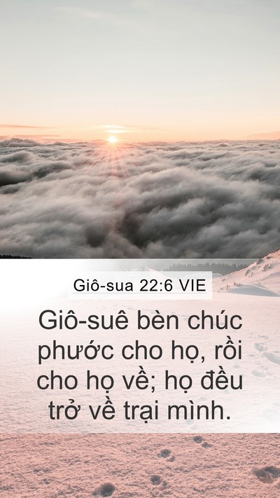 Giô-sua 22:6 VIE Mobile Phone Wallpaper - Giô-suê bèn chúc phước cho họ, rồi cho - Mobile Bible Verse Wallpaper