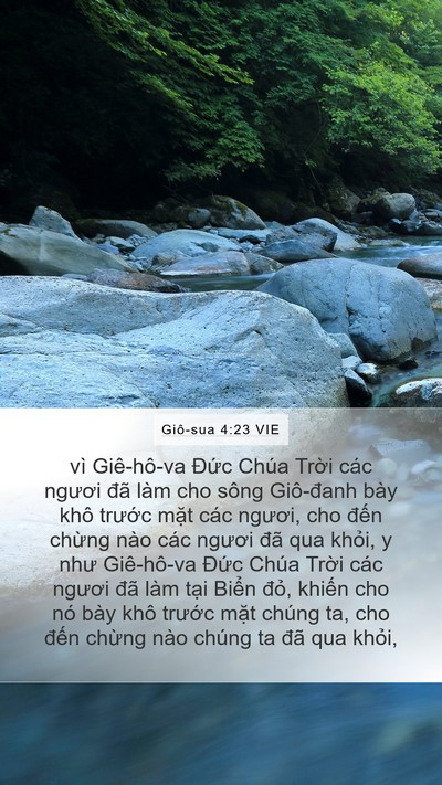 Giô-sua 4:23 VIE Mobile Phone Wallpaper - vì Giê-hô-va Đức Chúa Trời các ngươi - Mobile Bible Verse Wallpaper