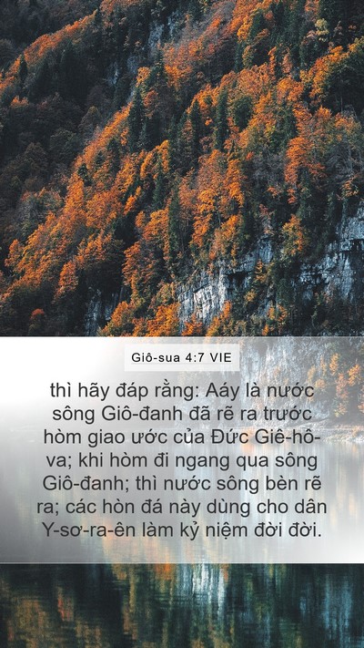 Giô-sua 4:7 VIE Mobile Phone Wallpaper - thì hãy đáp rằng: Aáy là nước sông - Mobile Bible Verse Wallpaper