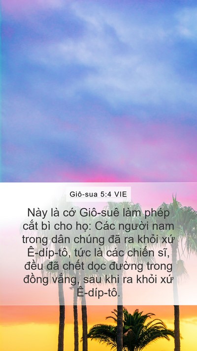 Giô-sua 5:4 VIE Mobile Phone Wallpaper - Này là cớ Giô-suê làm phép cắt bì cho - Mobile Bible Verse Wallpaper