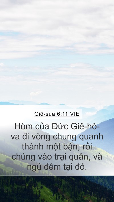 Giô-sua 6:11 VIE Mobile Phone Wallpaper - Hòm của Đức Giê-hô-va đi vòng chung - Mobile Bible Verse Wallpaper