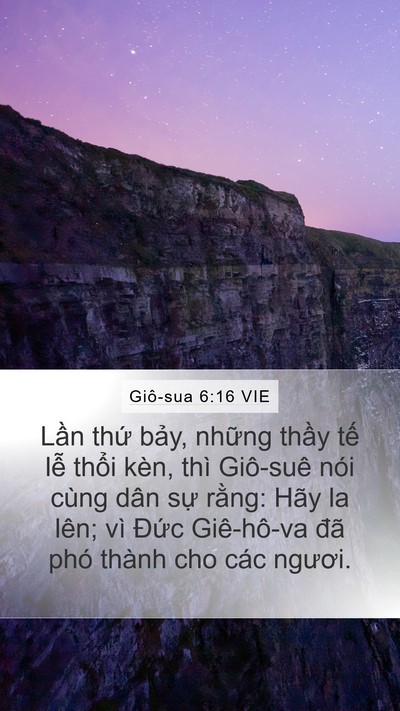 Giô-sua 6:16 VIE Bible Verse Image